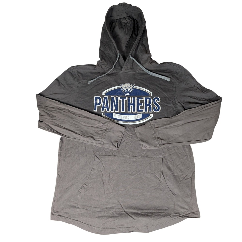 Great Plains Lutheran Panthers Athletic Works‎ Hoodie Men's XL Gray Long Sleeve